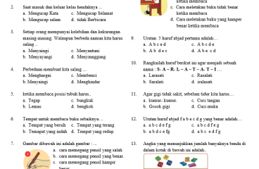 Menyongsong Penilaian Akhir Contoh Soal Ujian Semester 1 Tematik Kelas
