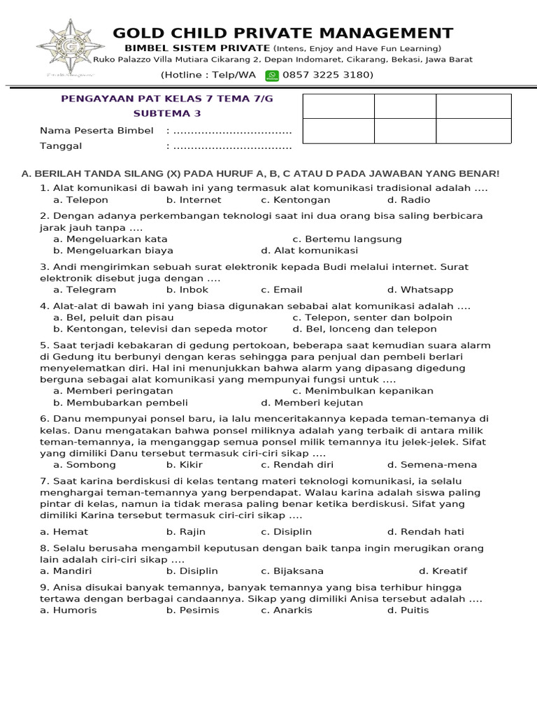 3 Rahasia Soal STS Tema 7 Subtema 3 Kelas 3 Semester 1 2026