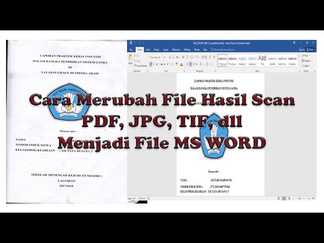 Cara Menukar Hasil Imbasan IMG TIF PDF dll kepada Fail Ms Word