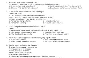Menilik Kembali Soal Bahasa Indonesia Kelas 3 Semester 2 Tahun 2018