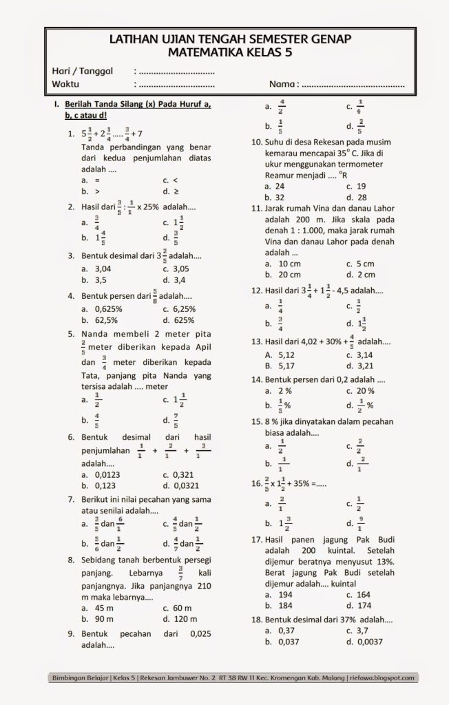 5 Fakta Mengejutkan Soal Kelas 5 Kurikulum 2013 Semester 1 yang Wajib Tahu Orang Tua