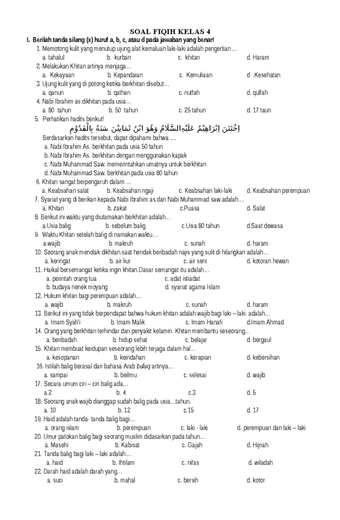 5 Rahasia Soal Fiqih Kelas 4 Semester 1 dan Kunci Jawaban yang Wajib Dikuasai Siswa 2026