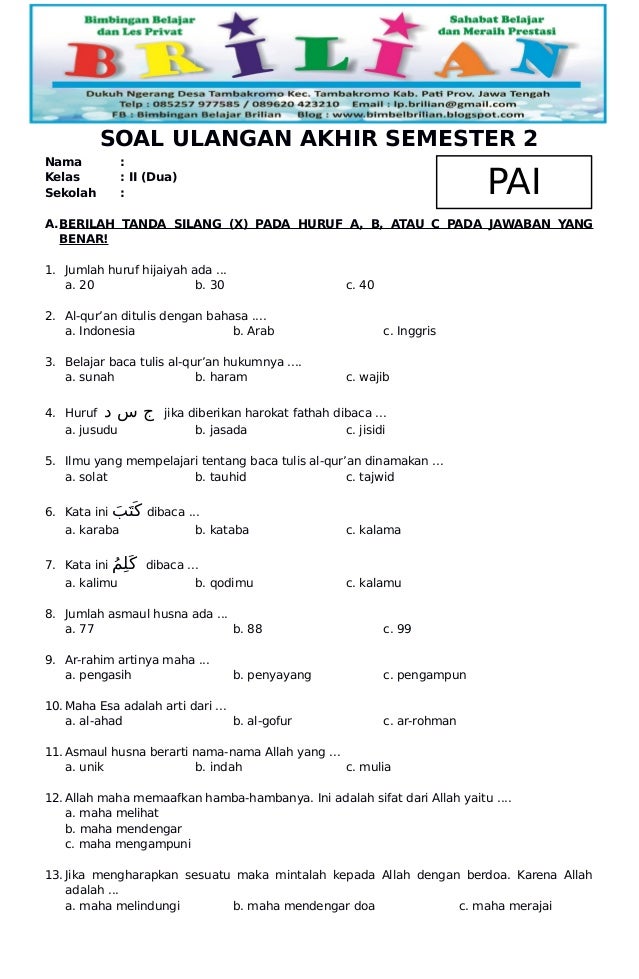5 Soal UAS Kelas 4 Semester 2 dan Kunci Jawaban Ternyata Bisa Bikin Anak Juara, Wajib Tahu!
