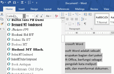 2 Cara Memilih Jenis Font pada Microsoft Word