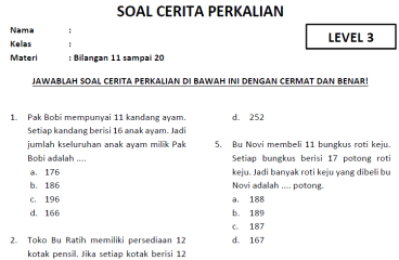 Soal Perkalian Kelas 3 Dalchaebi