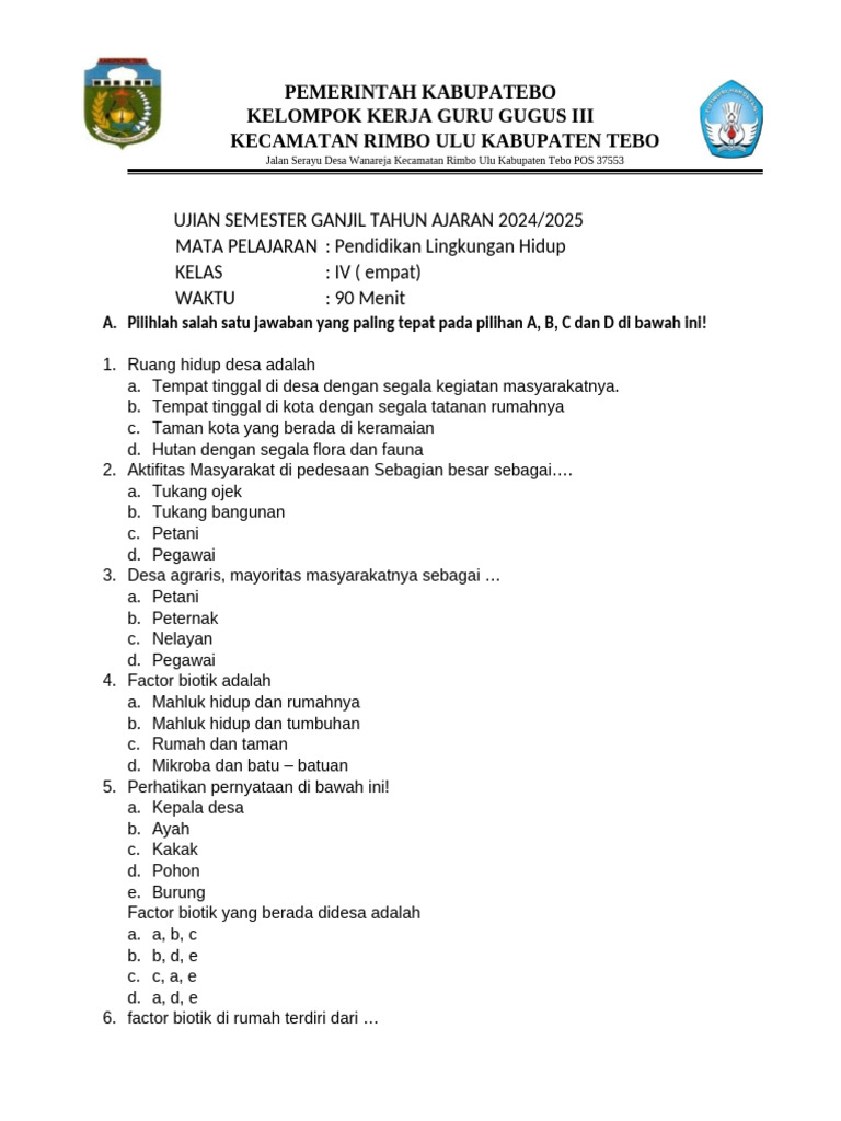 7 Kumpulan Soal PLH Kelas 4 SD Peduli Lingkungan yang Wajib Diketahui Siswa 7 Kumpulan Soal PLH Kelas 4 SD Peduli Lingkungan yang Wajib Diketahui Siswa