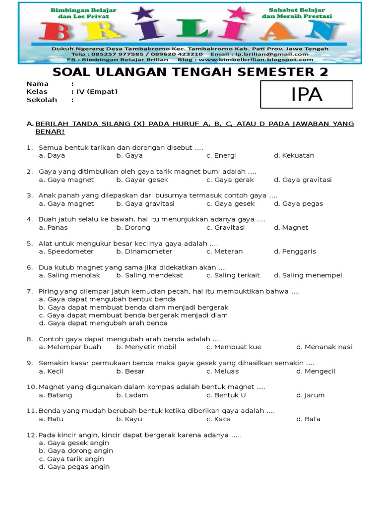 7 Rahasia Latihan Soal UAS Kelas 4 Semester 2 dan Kunci Jawaban Agar Nilai Ujian Meroket 7 Rahasia Latihan Soal UAS Kelas 4 Semester 2 dan Kunci Jawaban Agar Nilai Ujian Meroket