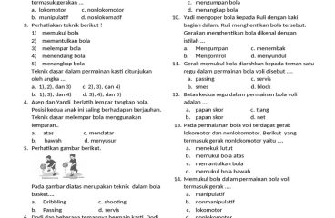 Soal Pas Pjok Kelas 4 Sem 1 PDF