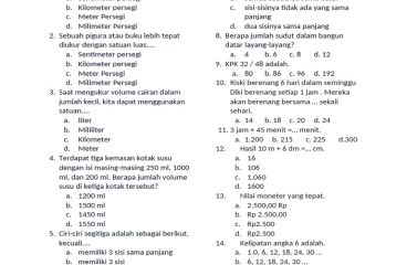 Soal Ujian Kelas 4 Semester 2 PDF