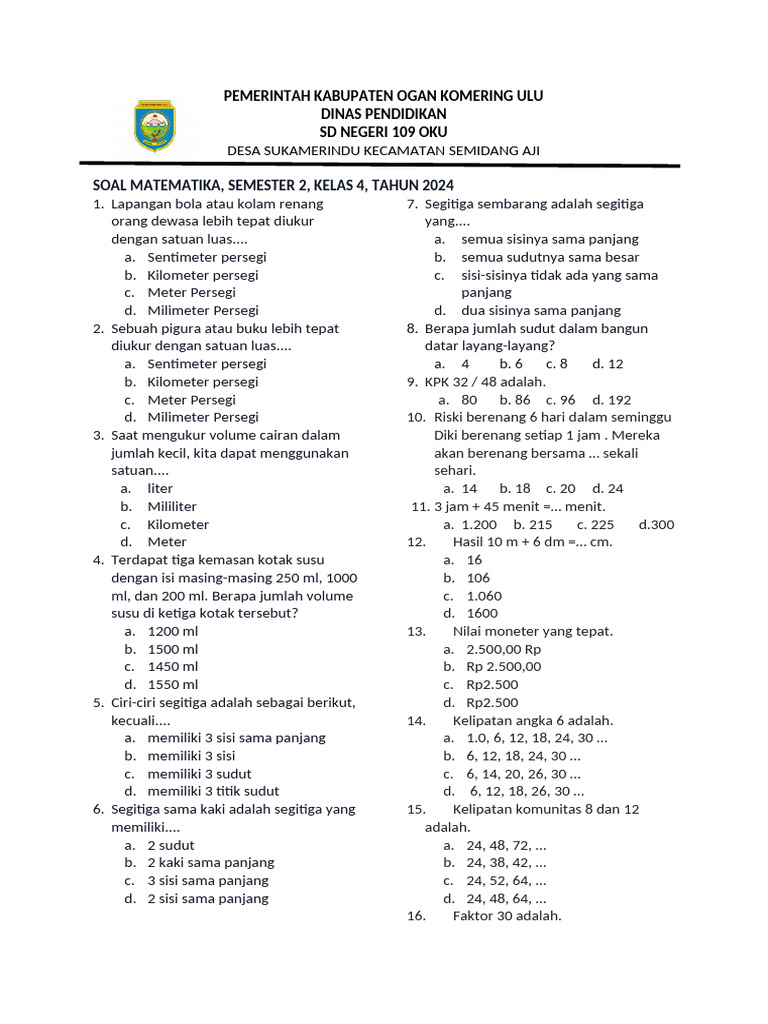 Akhirnya Terungkap Soal Aswaja Kelas 4 MI Semester 1 dan Kunci Jawaban ala Hanapi Bani Akhirnya Terungkap Soal Aswaja Kelas 4 MI Semester 1 dan Kunci Jawaban ala Hanapi Bani