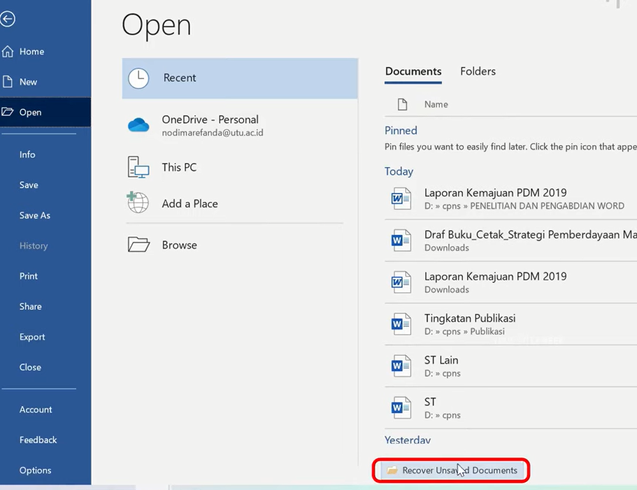 Akhirnya mengembalikan file ms.word file office berubah menjadi rescude 3 langkah cepat