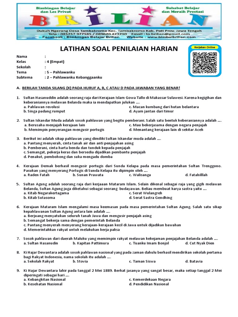 Latihan Soal Tema 5 Kelas 4 Pahlawanku Ternyata Sangat Penting untuk Persiapan Ujian Latihan Soal Tema 5 Kelas 4 Pahlawanku Ternyata Sangat Penting untuk Persiapan Ujian