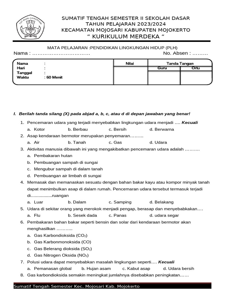 Rahasia Lulus Nilai Sempurna dengan Kumpulan Soal PLH Kelas 4 Semester 2 Tulungagung