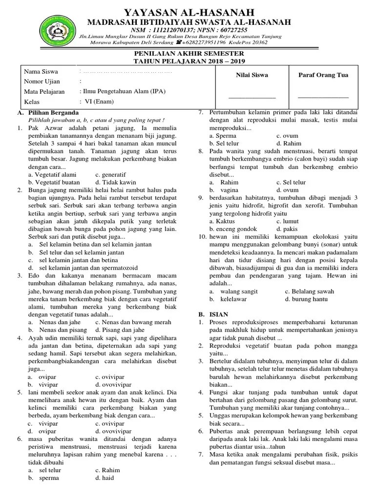 Rahasia Lulus Ujian dengan Contoh Soal HOTS IPA SD Kelas 5 Semester 2 Terbaru Rahasia Lulus Ujian dengan Contoh Soal HOTS IPA SD Kelas 5 Semester 2 Terbaru