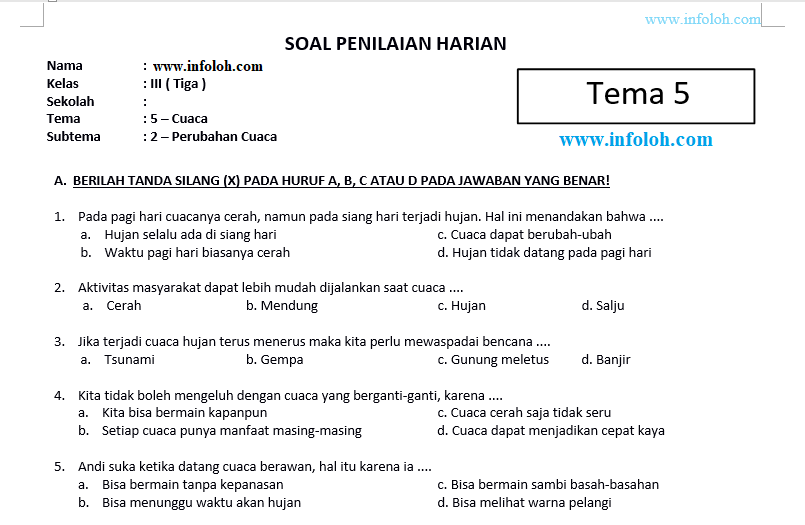 Terbukti! contoh soal tema 5 sub tema 2 kelas 3 yang Bikin Anak Paham Cep Terbukti! contoh soal tema 5 sub tema 2 kelas 3 yang Bikin Anak Paham Cep