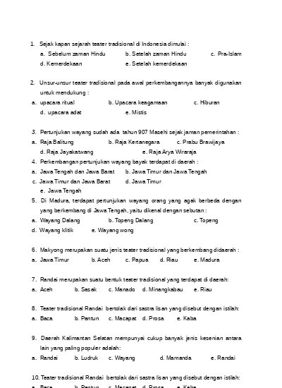 Contoh Soal Seni Budaya Kelas 11 Semester 2 - 57 Koleksi Gambar