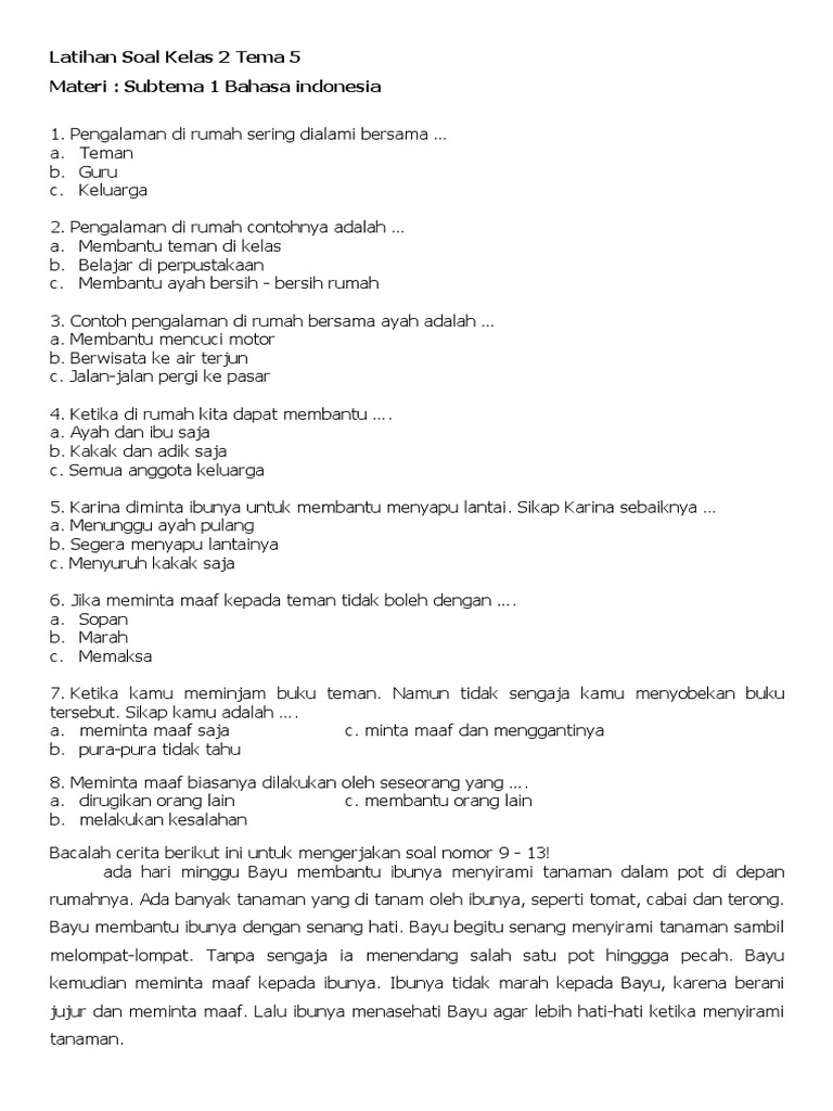 Ternyata Ini 7 Contoh Soal Tema 5 Kelas 2 MI yang Sering Muncul di Ujian Akhir, Wajib Dipelajari Sebelum Terlambat