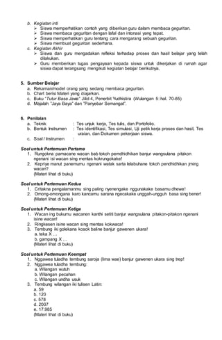 Rpp b jawa kelas 4 DOC Rpp b jawa kelas 4 DOC