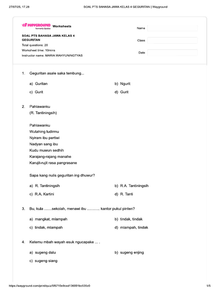 Terungkap 3 Fakta Mengejutkan dari Soal Geguritan Kelas 4 yang Selama Ini Salah Dipahami Terungkap 3 Fakta Mengejutkan dari Soal Geguritan Kelas 4 yang Selama Ini Salah Dipahami