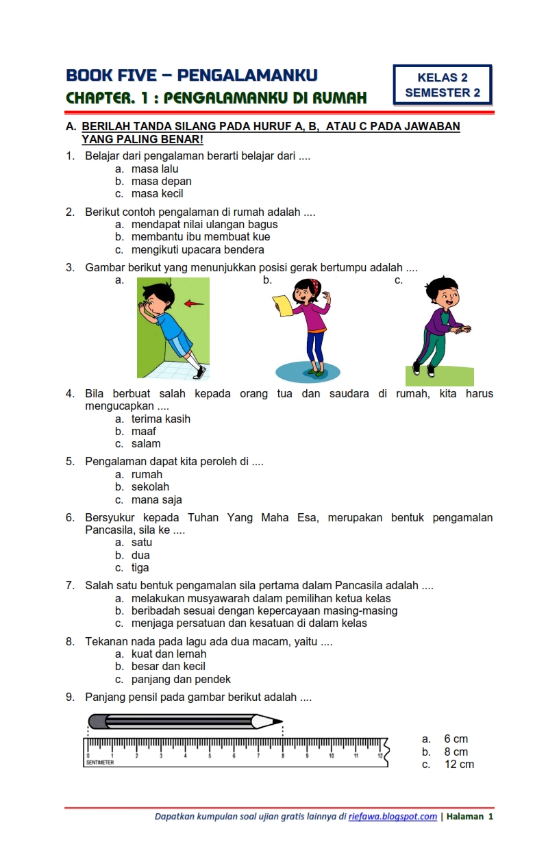 Wajib Tahu 7 Contoh Soal Tema 5 Subtema 1 Kelas 2 SD Lengkap dengan Kunci Jawaban Pembahasan