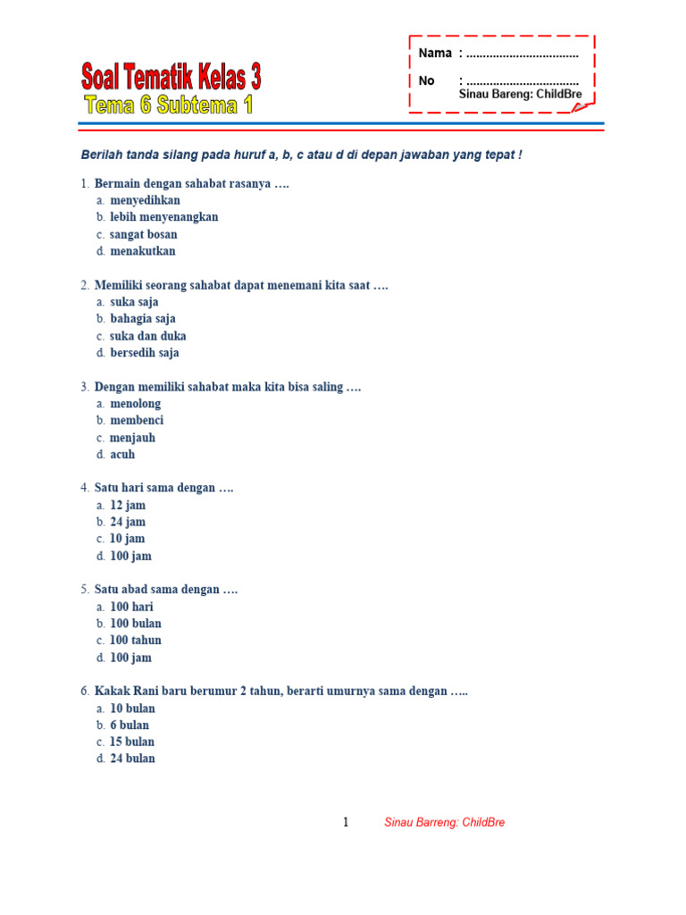 Wajib Tahu Link Download Soal UAS Kelas 3 Tema 6 Naskah 1 Agar Anak Siap Ujian