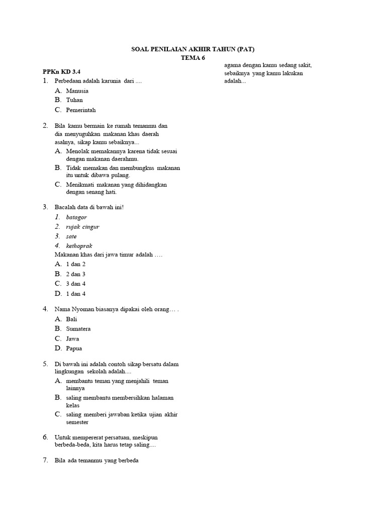 Wajib Tahu Link Download Soal UAS Kelas 3 Tema 6 Naskah 2 Agar Nilai Sempurna