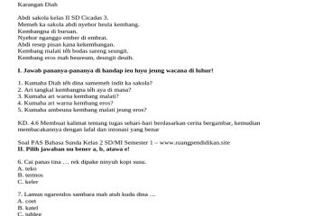 Soal PAS Bahasa Sunda Kelas 2 SD PDF