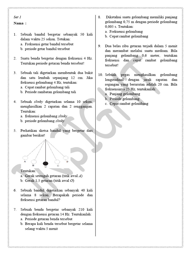 Soal Getaran Dan Gelombang SMP PDF