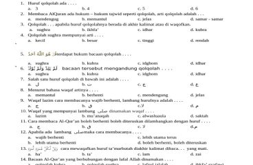 Soal BTQ Kelas 4 Semester 1 PDF