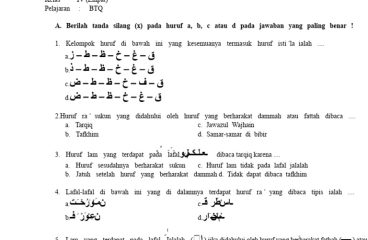 SOAL UJIAN BTQ KELAS 4 MIN 7 ATAM - GANJIL Novi PDF